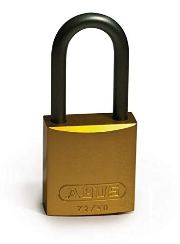 Aluminum Padlock with Aluminum Shackle, 40mm x 89mm x 19mm, Yellow, Pack of 6