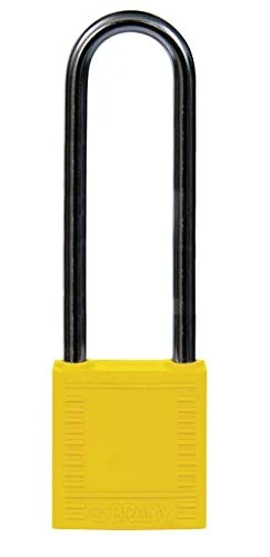 Compact Locking Padlocks, 32mm x 114mm x 16mm, Yellow, Pack of 6