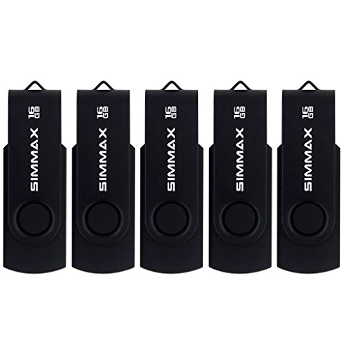 SIMMAX USB 2.0 16 GB 5 Pieces USB 2.0 Flash Drive Memory Stick 16 GB 5 stück Schwarz