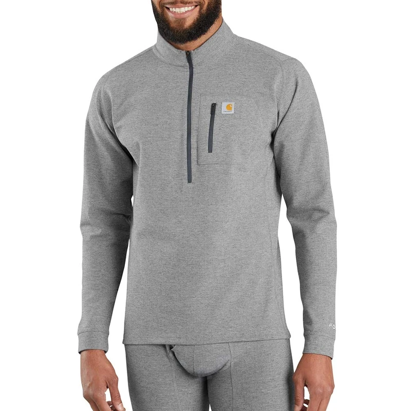 Carhartt Men's Force Heavyweight Quarter-zip Base Layer Top, Shadow Heather, XXL UK