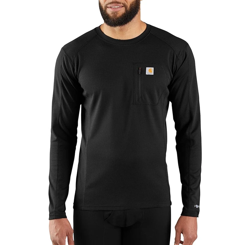 Carhartt Men's Base Force Midweight Tech Crew Layer Top, Black, XXXL