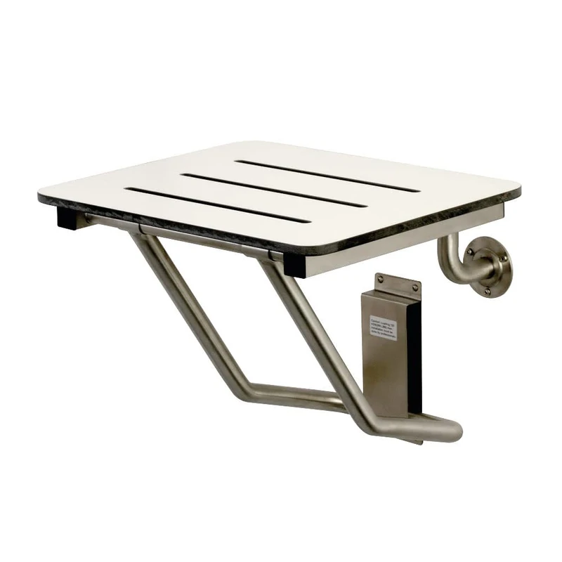 Kingston Brass KBSS1816 Adascape 18" x 16" Wall Mount Fold Down Shower Seat, Brushed Stainless Steel - Image 1