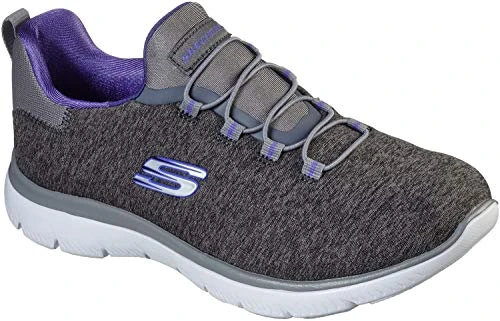 Skechers SUMMITS-QUICK GETAWAY, Women's Summits-Quick Getaway Trainers, Grey (Charcoal Mesh/Purple Trim Ccpr), 5 UK (38 EU)