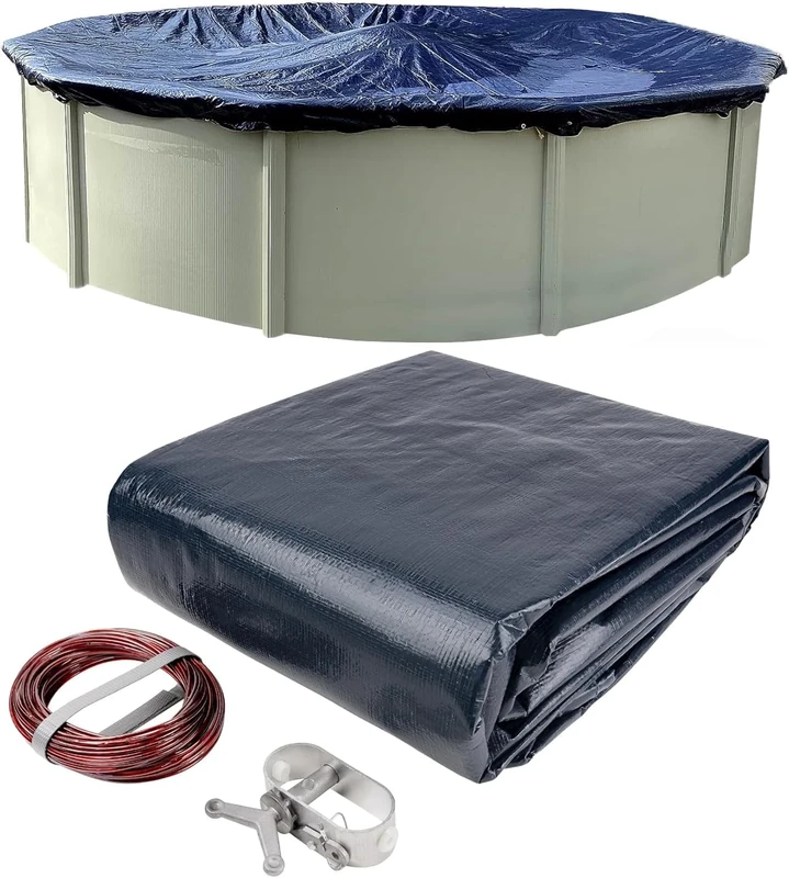 Winter Block Winter Pool Cover for Above Ground Pools, 30’ Ft., Round Winter Aboveground Pool Cover, 8-Year Warranty, Includes Winch and Cable, Superior Strength & Durability, UV Protected