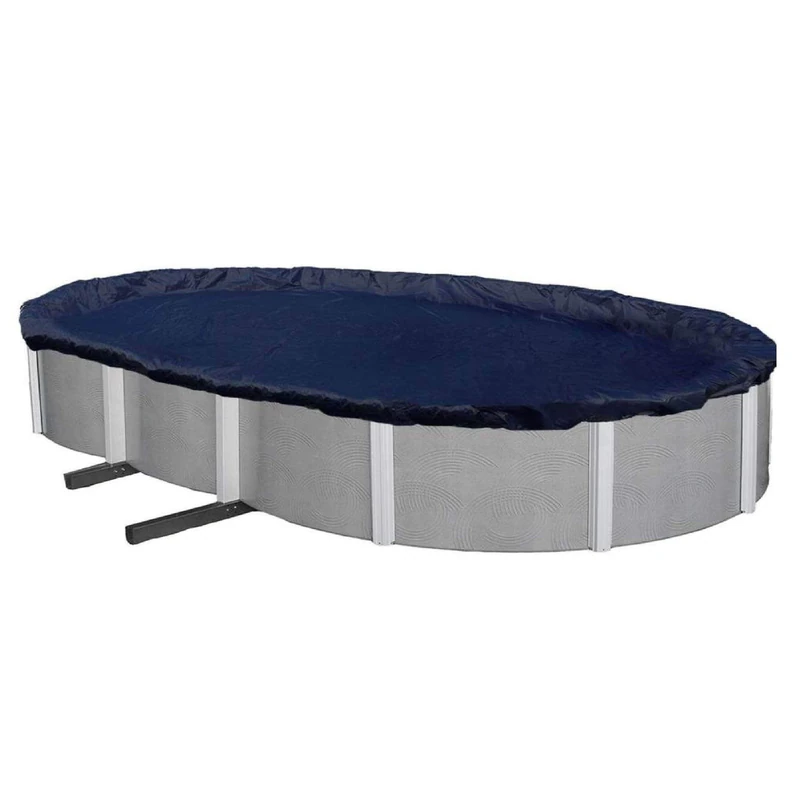 Winter Block Aboveground Pool Winter Cover, Fits 15’ x 21’ Oval, Solid Blue – Includes Winch and Cable for Easy Installation, Superior Strength & Durability, Treated for UV Protection, WC1521OV