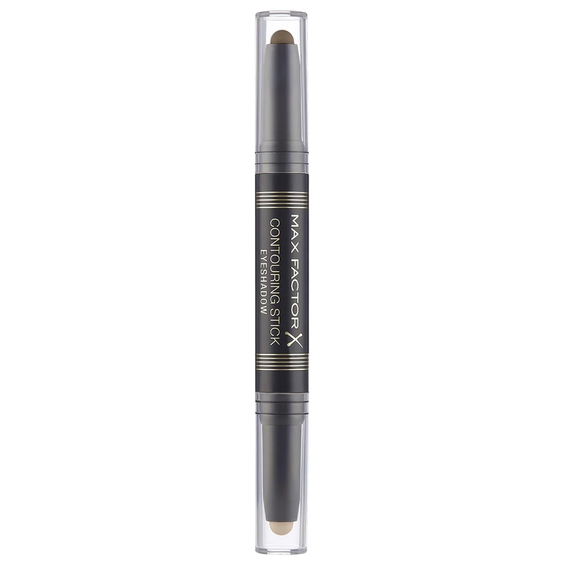 Max Factor Contouring Stick Eyeshadow Pencil with Two Warm Earth Tones for a Successful Eye Look with Creamy Texture, Warm Taupe & Amber Brown