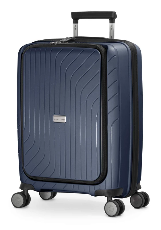 HAUPTSTADTKOFFER - TXL - Lightweight Carry-On Luggage with Laptop Bag, Sturdy Cabin Size Hardside Trolley, Polypropylene, 55 cm, 40 L, TSA, Dark Blue