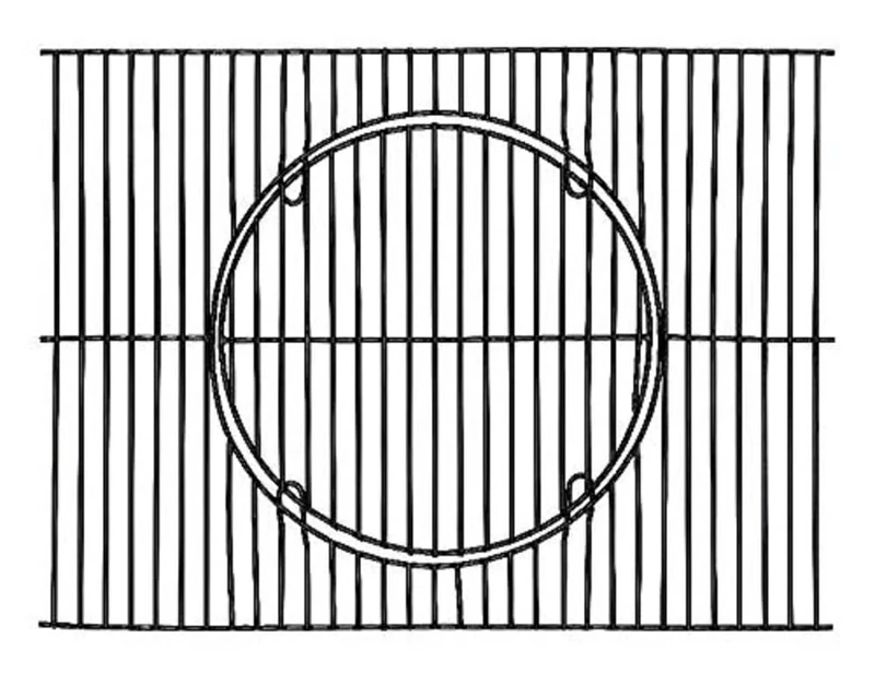 tepro Barbecue Accessories Universal Cast Grill Set with Grate in Grate System Grill Area Approx. 71.5 x 46 cm Black