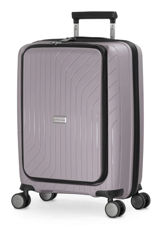 HAUPTSTADTKOFFER - TXL - Lightweight Carry-On Luggage with Laptop Bag, Sturdy Cabin Size Hardside Trolley, Polypropylene, 55 cm, 40 L, TSA, Vintage Silver