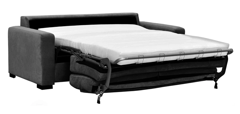 Sofas and More Sofa Bed 3 Seater Paris Grey Cream Velour Fabric (Grey)