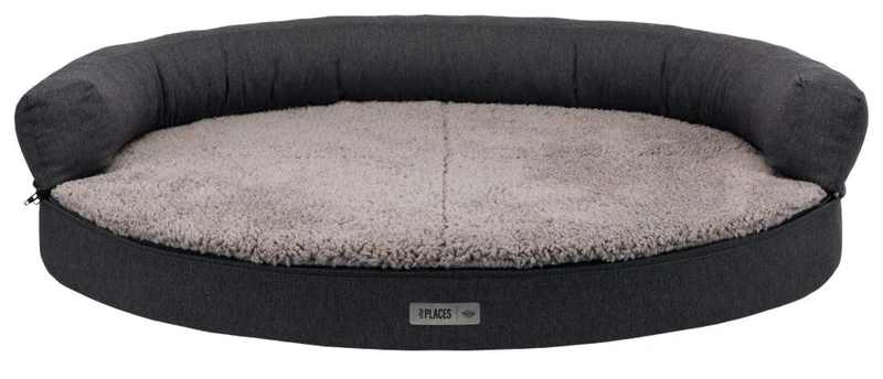 TRIXIE Vital Sofa Bendson 38272 Orthopaedic Dog Sofa Oval 100 × 80 cm Dark Grey/Light Grey