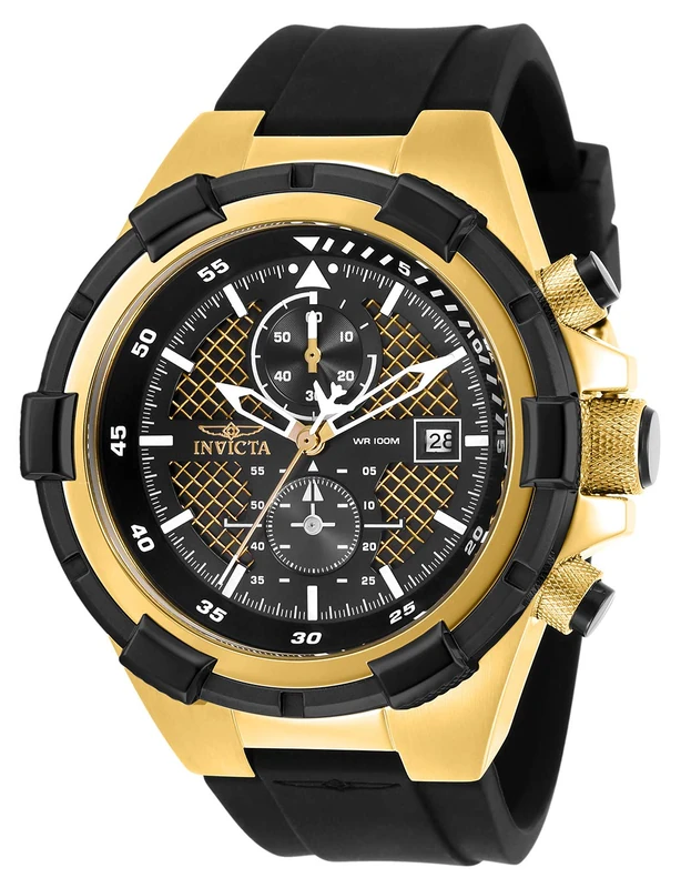 INVICTA Aviator 28100 Men's Watch - Waterproof - Analogue - Quartz Movement - Stainless Steel with Black dial - 50mm