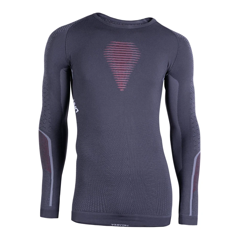UYN U100007 Visyon Uw Lg_Sl T-Shirt Men'S Charcoal/Red/White XXL
