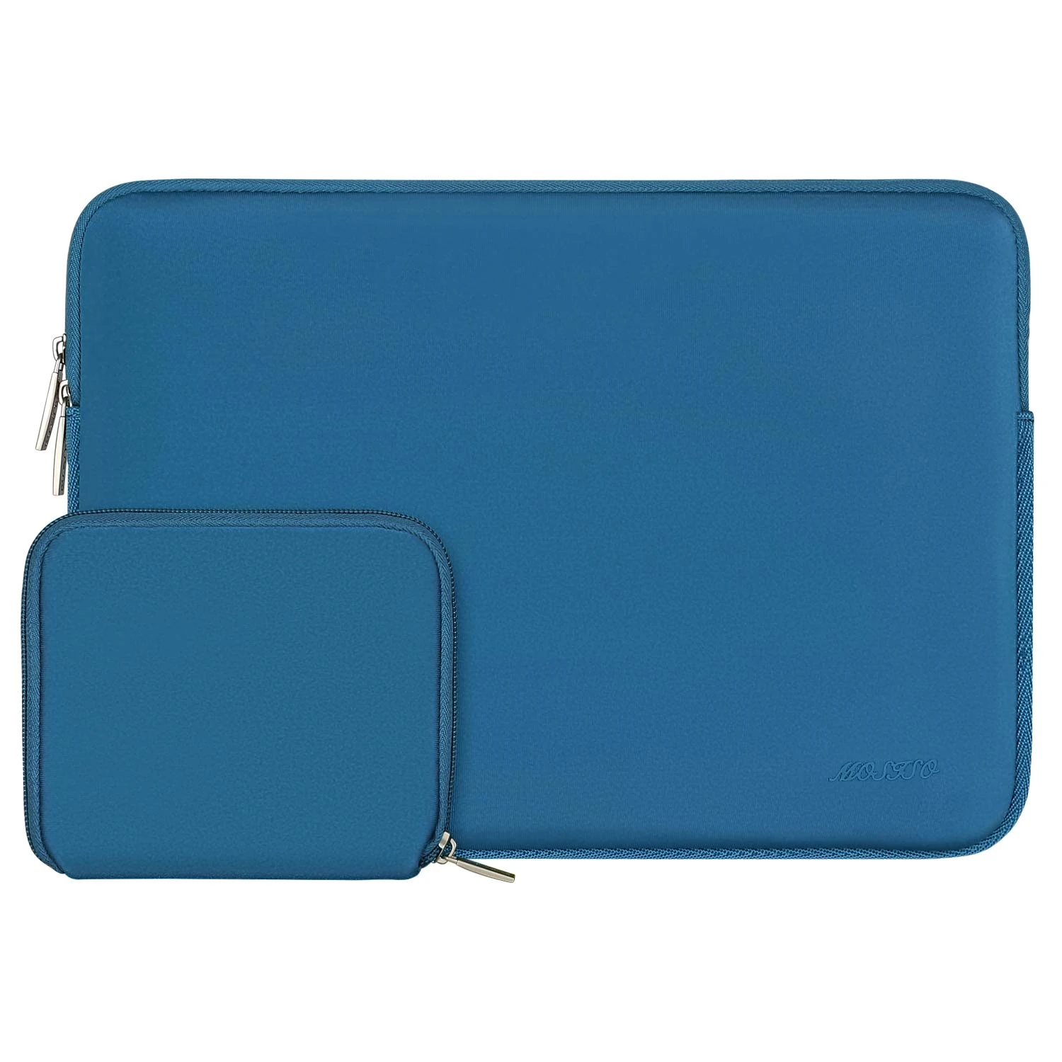 MOSISO Laptop Case 13.3 inch, 13-13.3 inch Laptop Sleeve Bag Compatible with MacBook Air/Pro 13/Pro 14 M5 M4 M3 M2 M1, HP Dell ASUS Lenovo, Neoprene Computer Sleeve Bag with Small Case, Lake Blue