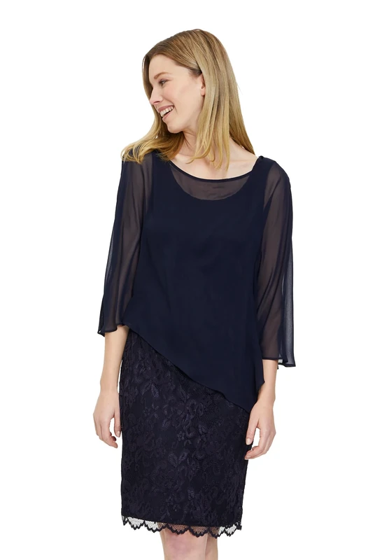 Vera Mont Women's 0095/4805 Dress, Blue (Night Sky 8541), 8 (Size: 34)