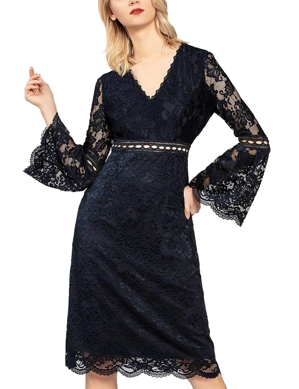 APART Fashion Women's Lace Party Dress, Blue (Midnightblue Midnightblue), 8 (Size: 34)