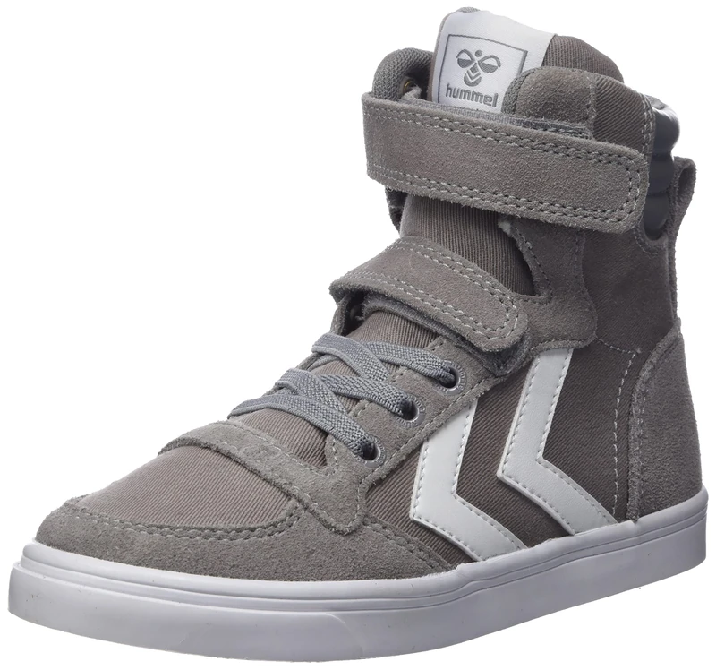 Hummel Unisex Kids? Slimmer Stadil High Jr Hi-Top Trainers, Grey (Frost Grey 2094), 4 UK