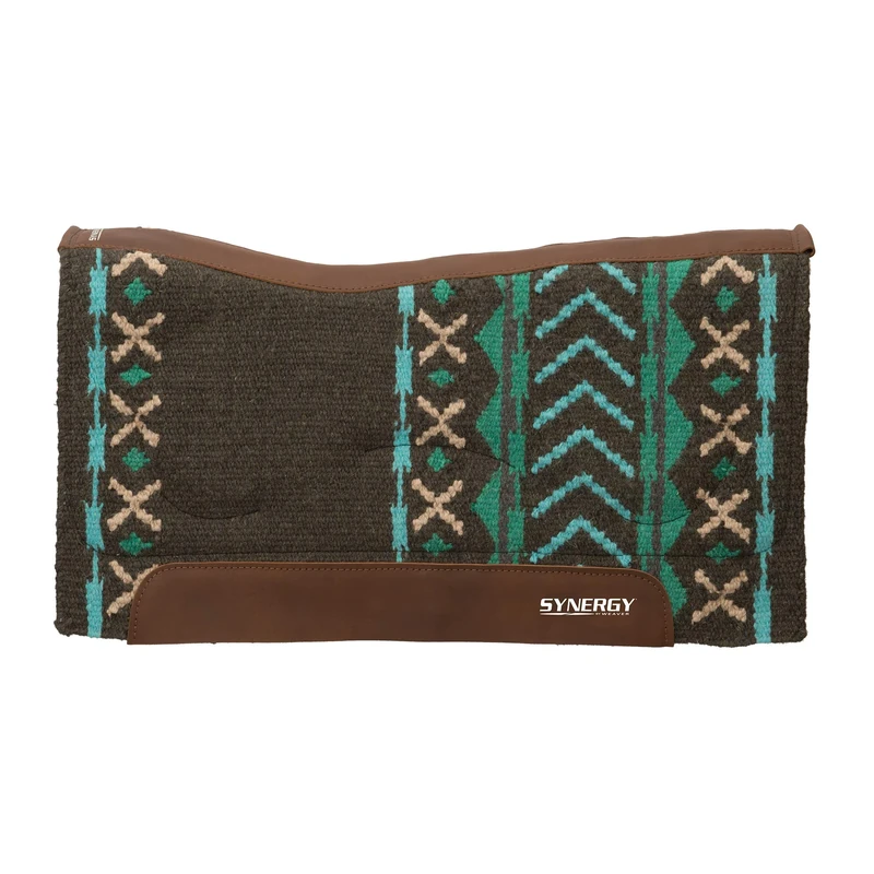 Weaver Leather Synergy™ Natural Fit Performance Saddle Pad, Mojave - Charcoal/Turquoise