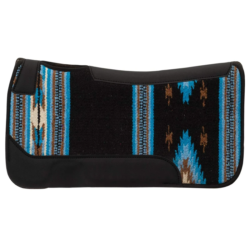 Weaver Leather 35-1676-S8 Pony Contoured Single Weave Wool Blend Felt Saddle Pad, Black/Blue