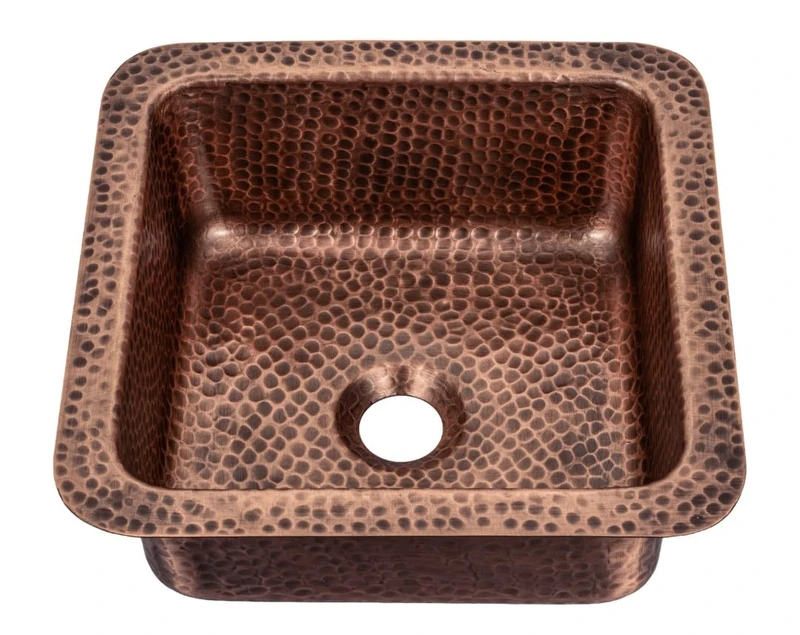 Monarch Abode 17093 Pure Copper Hand Hammered Glasgow Dual Mount Sink (12 inches)