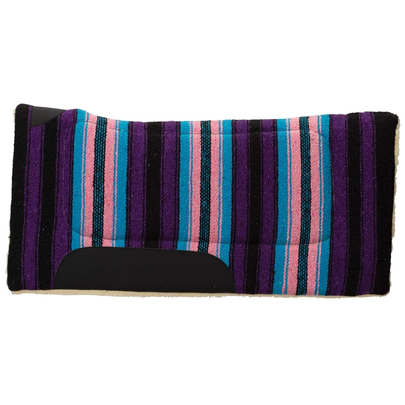 Weaver Leather 35-1666-P7 Acrylic Saddle Pad, Contoured, Pink/Purple Stripe