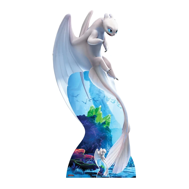 Star Cutouts SC1299 Light Fury White Dragon - How To Train Your Dragon Cardboard Cutout - Height 194cm Width 96cm
