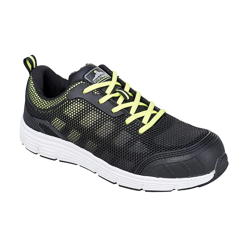 Portwest FT15 Slip Resistant Steelite Tove Trainer S1P Black/Green, 48
