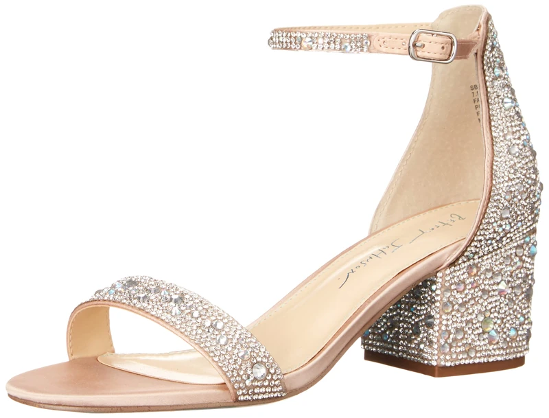 Betsey Johnson Women's Mari Heeled Sandal, Champagne, 9 UK