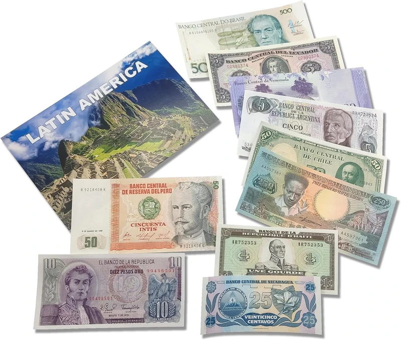 IMPACTO COLECCIONABLES - World Paper Money: 10 Banknotes from LATAM - Elevate Your Foreign Currency Collection with Old Banknotes and Complete Your Album of Collectibles.