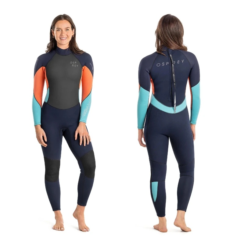 Osprey Womens Full Length 3mm Summer Wetsuit, Adult Neoprene Surfing Diving Wetsuit, Zero, Coral, S Tall