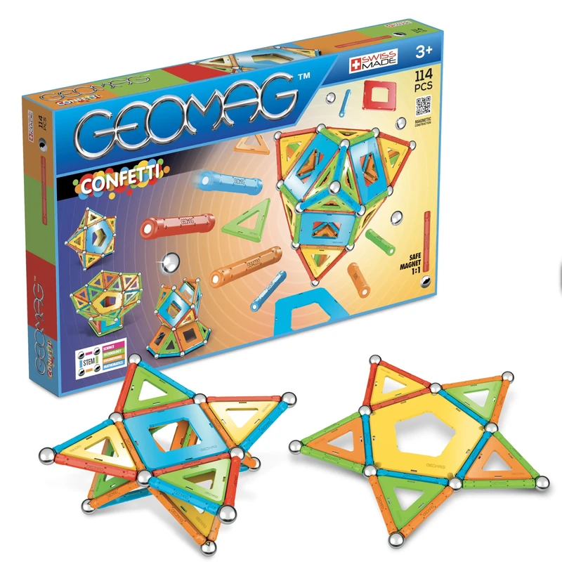 Geomag Confetti magnetic building set, Multicolor - 114 Pieces