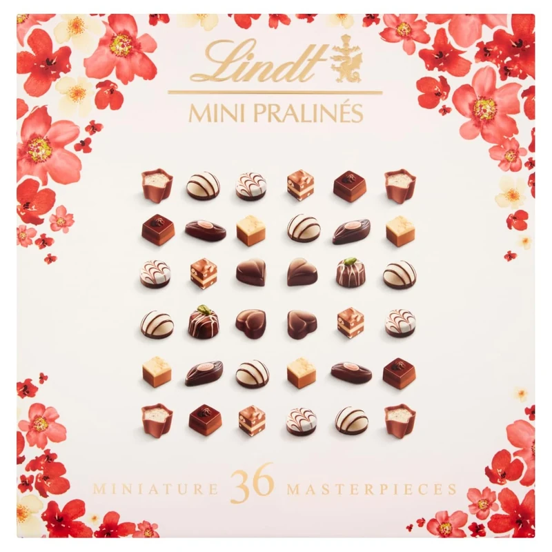 Lindt Mini Pralines Spring | 36 Miniature Milk, Dark and White Chocolate Box, 180g | Gift Present or Sharing Box for Him and Her | Christmas, Birthday, Celebrations, Congratulations, Thank you