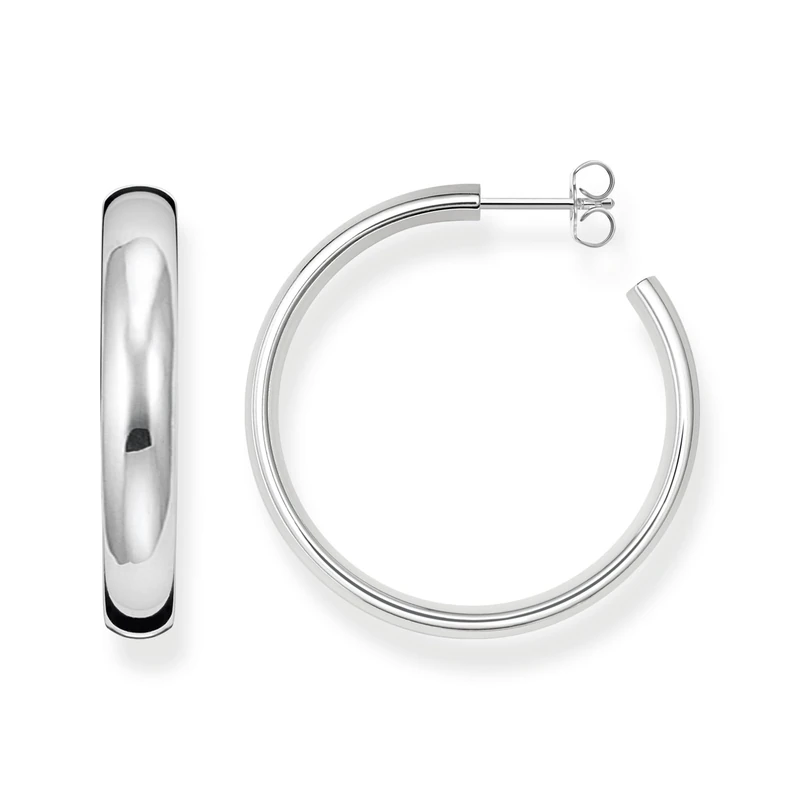 THOMAS SABO Silver medium chunky hoop earrings 925 Sterling Silver