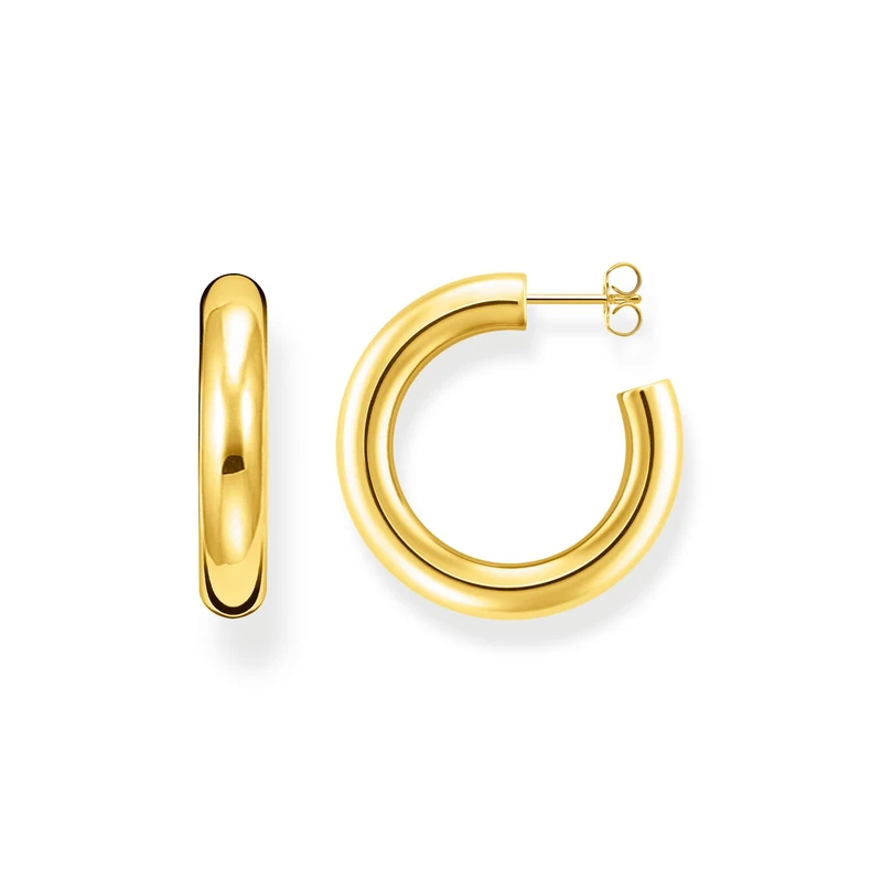 THOMAS SABO Gold-plated medium chunky hoop earrings 18k Yellow Gold Plating, 925 Sterling Silver