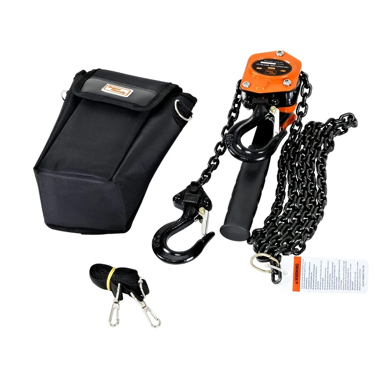 SuperHandy Mini Lever Hoist Come Along 1/2 TON 1100 LBS Capacity 5FT Lift 2 Heavy Duty Hooks Commercial Grade Steel for Lifting Pulling Construction Building Garages Warehouse Automotive Machinery