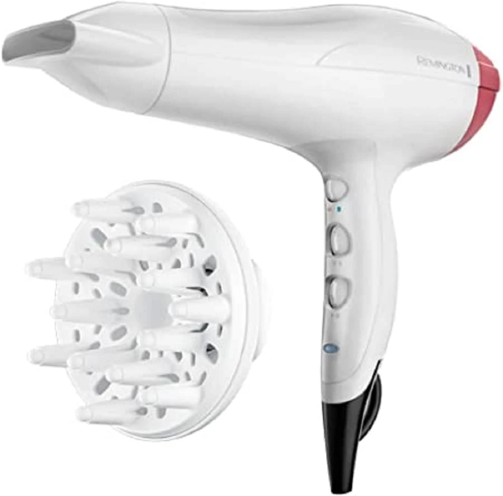 Remington D5226 hair dryer White 2400 W D5226, 90 m³/h, White, Monotone, Hanging loop, 2400 W, Box