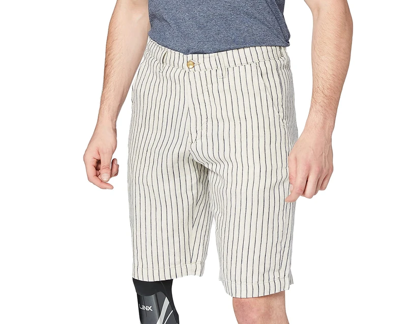 Kings of Indigo Men's Cronus Shorts, Beige (Beige Stripe 7301), (Herstellergröße: W32) - Image 1