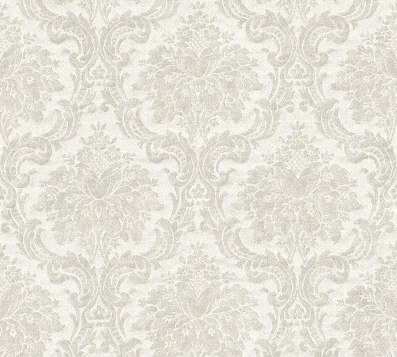 Livingwalls Vliestapete Paradise Garden Tapete Mit Ornamenten Barock 10, 05 m x 0, 53 m Grau Beige Made in Germany 367161 36716-1