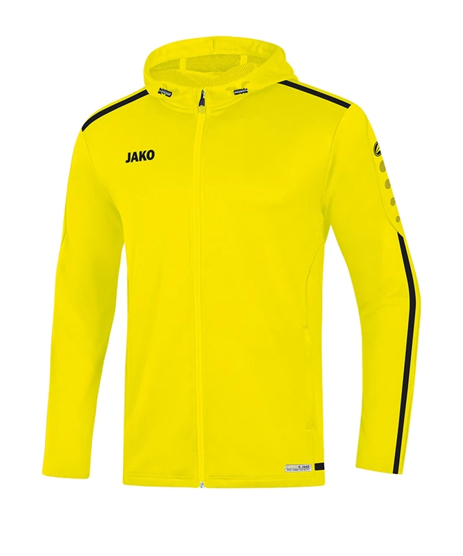 JAKO Women's Striker 2.0 Hooded Jacket, Neon Yellow/Black, 38