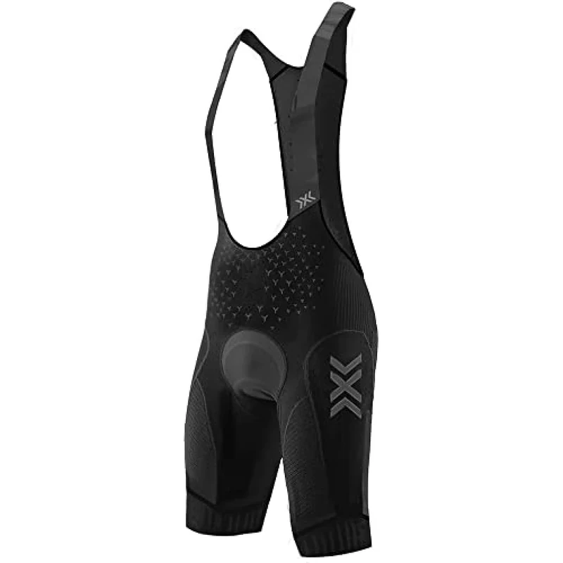 X-BIONIC Men Twyce 4.0 Bike Padded Bib Shorts - Opal Black/Arctic White, Small