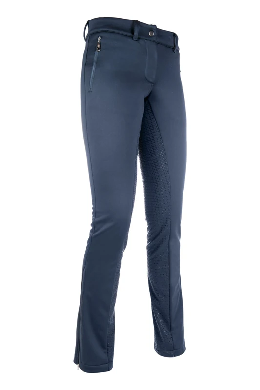 HKM Women's Moena Softshell Plain Jodhpur Riding Breeches, Deep Blue, 34