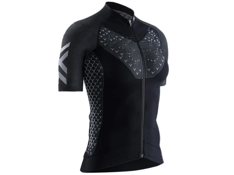 X-BIONIC Women Twyce 4.0 Bike Zip Short Sleeve Shirt - Opal Black/Arctic White, Small