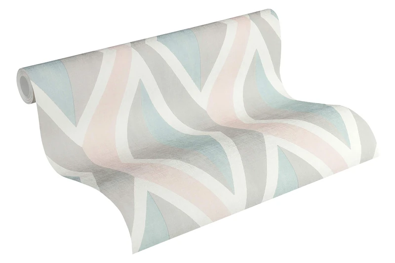 A.S. Création Vliestapete Scandinavian 2 Tapete geometrisch grafisch 10,05 m x 0,53 m Blau rosa weiß Made in Germany 366823 36682-3