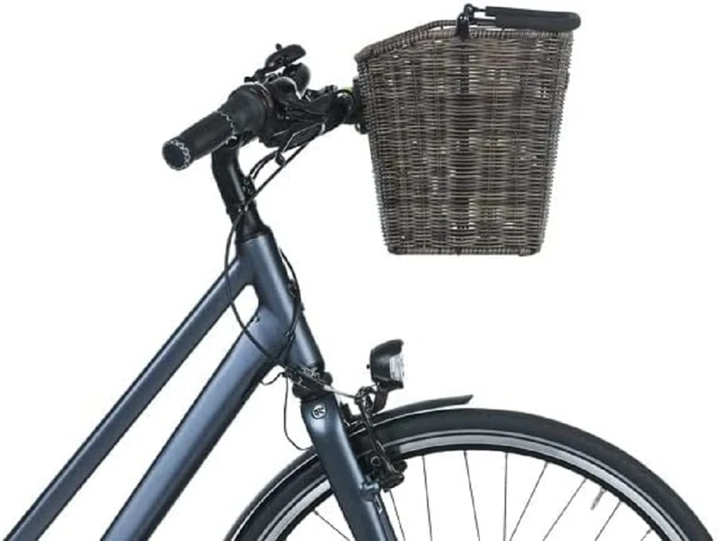 Basil Unisex - Adult Bremen Rattan Look Front Wheel Basket, Brown, One Size