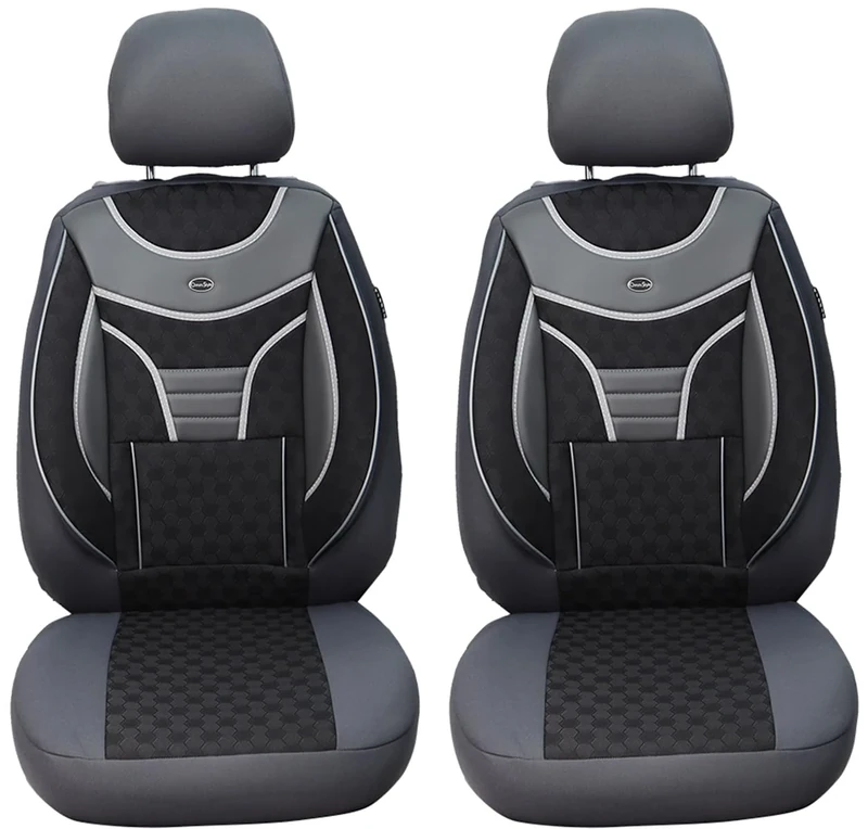 BREMER SITZBEZÜGE Dimensional Car Seat Covers Compatible with Suzuki Swift 4 Driver & Passenger Set from 2005-2011 / Car Seat Covers Protective Cover Set, Car Seat Covers, Pack of 2, in Grey (906)