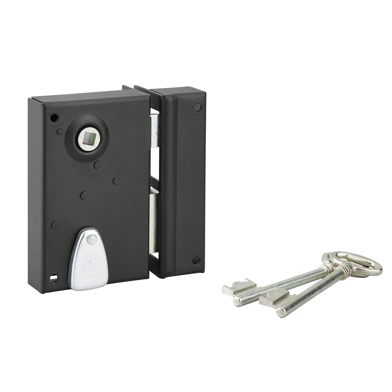 THIRARD 309133 Applique Verticale 00309133-Wall Bolts 70 X 110 mm Chest and Strike Steel Cambered-Right Drill Version Locks-Vertical Wall Light, Black, 110 mm