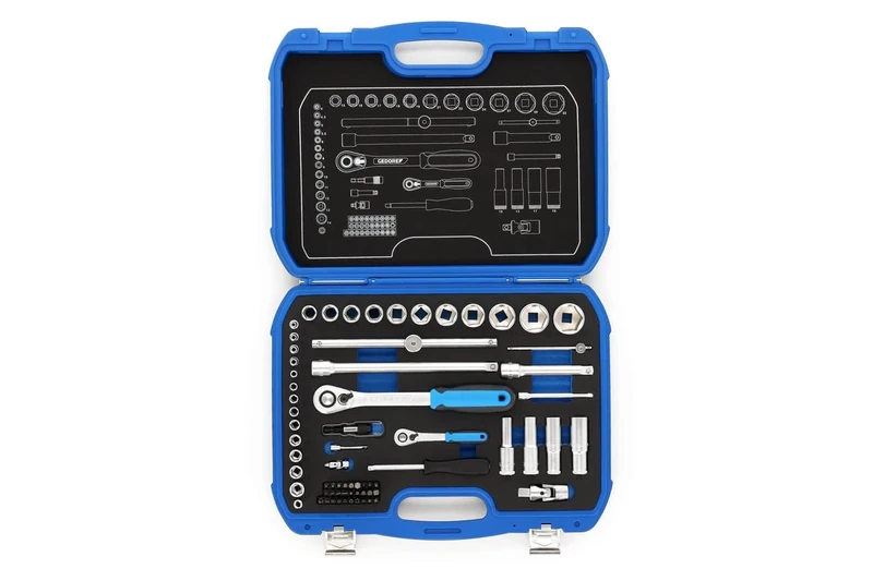 GEDORE 69-piece Socket spanner set, 1/4" + 1/2", Tool, Sockets ratchet bits, for Automotive, 19 BMC 20, Blue