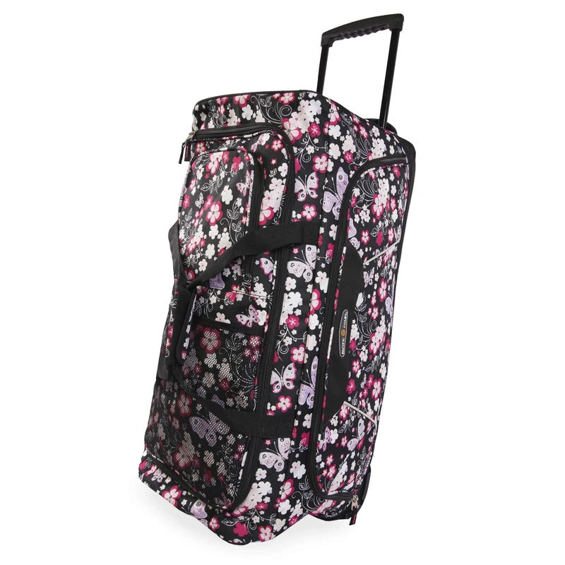 Pacific Coast Signature Women's 32" Large Rolling Duffel Bag, Dark Butterfly, One Size