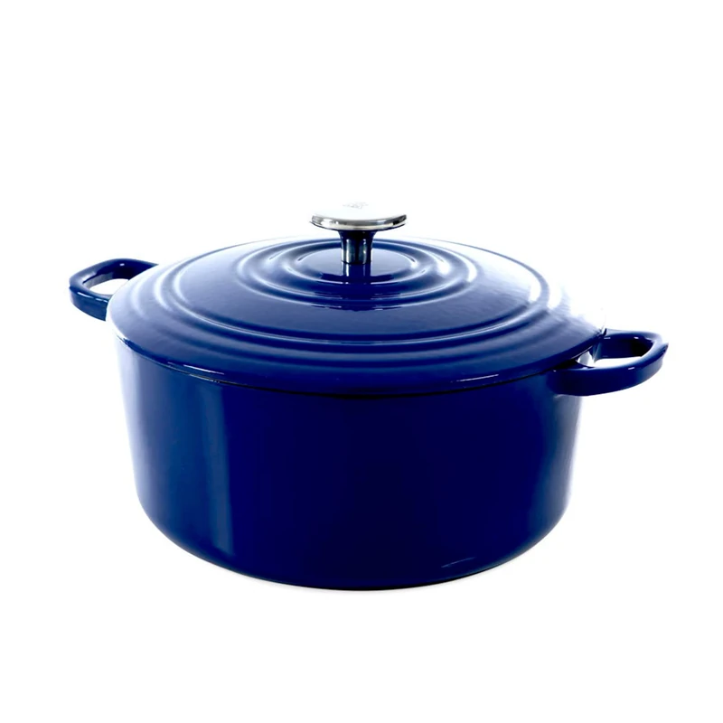 BK Cookware German Enamelled Iron, 24 cm/4.2 Litre Dutch Oven Casserole Dish with Lid, Induction, Dishwasher & Oven Safe, Royal Blue