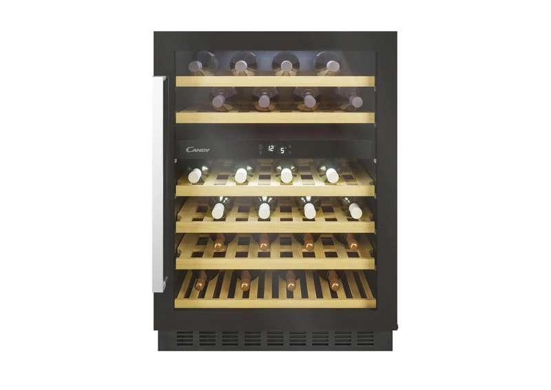 Candy Integrated 60cm Wine Cooler, 46 Bottle Capacity, Dual Temperature Zones, Black - CCVB 60D UK/1 - Image 1
